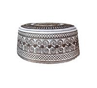 Zqxnt Chapeau de prière pour homme brodé Arabie saoudite respirant casquette ronde crâne homme arabie indien turban ethnique chapeau, marron clair, M