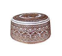 Zqxnt Chapeau de prière pour homme brodé Arabie saoudite respirant casquette ronde crâne homme arabie indien turban ethnique chapeau, marron foncé, S
