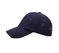 Zqxnt Chapeau de soleil sportif unisexe en polyester évacuant la transpiration, ajustement réglable, ventilation 6 couleurs, couvre-chefs de randonnée et cyclisme, bleu marine, Taille unique