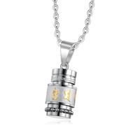 Zqxnt Élégant collier à breloques en Sanskrit avec six mots mantras en acier inoxydable pour homme et femme, bijou inspiré de la foi