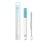 Zqxnt Ensemble de pailles rétractables durables avec brosse de nettoyage, jus de fruits, pour les voyages en plein air