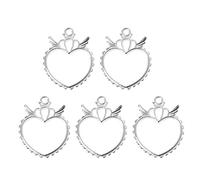 Zqxnt Ensemble de pendentifs creux en forme de cœur avec cadre ouvert en résine pour fabrication de bijoux en forme de fleur