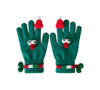 Zqxnt Gants de Noël avec bonnet de Père Noël, doux et chaud, respirant, gants élastiques pour le shopping et les festivals, accessoire de costume de Noël, Vert, taille unique