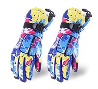 Zqxnt Gants d'hiver chauds et colorés graffiti doublés en peluche pour femme