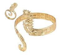 Zqxnt Hippocampe doré et bagues faits à la main pour les vacances à la plage et les fêtes, bijoux inspirés de la marine