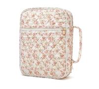 Zqxnt Housse de protection pour livre de prière portable avec fermeture éclair et protection contre la poussière - Accessoire religieux - Pour femme, Fleur - Rouge, Taille unique