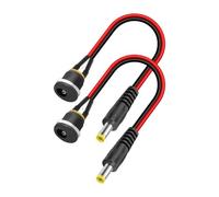 Zqxnt Installation facile DC5525 Fiches mâles vers femelle Montage sur panneau fileté Câble adaptateur pour projets électroniques Connecteur de 20 cm