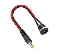 Zqxnt Installation facile DC5525 Fiches mâles vers femelle Montage sur panneau fileté Câble adaptateur pour projets électroniques Connecteur de 20 cm