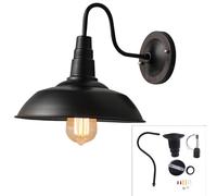 Zqxnt Lampe murale industrielle vintage avec éclairage LED pour couvercle de pot ancien abat-jour de cuisine rechargeable