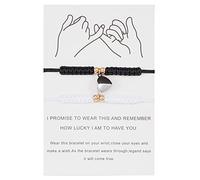 Zqxnt Lot de 2 bracelets à tisser en forme de nœud chinois pour couple pour petit ami, petite amie, lui et elle, relations longue distance, cadeaux pour couple, Métal, Alliage.
