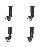 Zqxnt Lot de 4 pieds de meubles réglables en métal avec roulette - Pieds de table basse mobiles - Quincaillerie de rechange pour meubles
