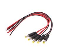 Zqxnt Lot de 5 connecteurs mâles de 5,5 x 2,1 mm pour prise d'alimentation CCTV Pigtail Câble 12 V Capuchon Protecteur Adaptateur Prise Câble coaxial Cordon Soudure Panneau Presse Butt