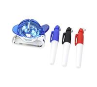 Zqxnt Marqueur de balle de golf portable avec 3 stylos - Outil de marquage d'alignement de putt - Outil de positionnement durable - Outil d'alignement de gabarit de golf