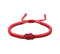 Zqxnt National String Lovers Bracelet tressé fait à la main avec nœud concentrique pour femmes et hommes Bijoux noir et rouge Bracelet tressé en corde pour femmes, hommes, garçons, enfants réglables