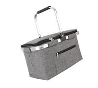 Zqxnt Panier de pique-nique pliable en plein air avec intérieur étanche et sac de rangement alimentaire confortable adapté pour la randonnée en plein air Panier de pique-nique isotherme pliable