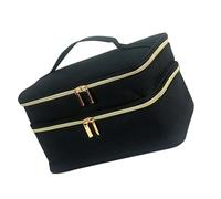 Zqxnt Sac de transport pour matériel de couture, accessoire d'atelier de couture, pochette à outils à double étage à la mode pour les concepteurs, Noir