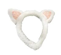 Zqxnt Serre-tête large en peluche avec oreilles de chat pour fille, tenue décontractée, concert, bal de fin d'année, carnaval, joli accessoire de maquillage