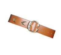 Zqxnt Style français large ceinture de taille pour femmes amincissant en cuir PU Cincher élégant corset bande féminine accessoire de mode taille pour robes, b, Gold buckle