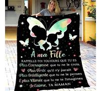 ZQYMM Couverture à Ma Fille, Plaid personnalisé Doux pour Offrir à sa Fille de la Part de Maman, Cadeaux Plaid d'anniversaire pour Fille, Cadeau Ado Fille de Noël Graduation Paques