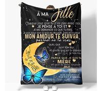 ZQYMM Couverture à Ma Fille, Plaid personnalisé Doux pour Offrir à sa Fille de la Part de Mère, Cadeaux d'anniversaire, De Noël Et du Nouvel an pour Fille