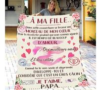 ZQYMM Couverture à Ma Fille, Plaid personnalisé Doux pour Offrir à sa Fille de la Part de Papa, Cadeaux Plaid d'anniversaire pour Fille, Cadeau Ado Fille de Noël Graduation Paques