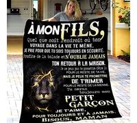 ZQYMM Couverture à Ma Fils, Plaid personnalisé Doux pour Offrir à sa Fils de la Part de Mère, Cadeaux d'anniversaire, De Noël Et du Nouvel an pour Fils 130 * 150CM