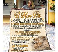 ZQYMM Couverture à Ma Fils, Plaid personnalisé Doux pour Offrir à sa Fils de la Part de Mère, Cadeaux d'anniversaire, De Noël Et du Nouvel an pour Fils