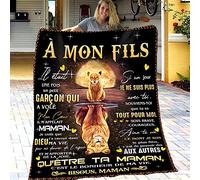 ZQYMM Couverture à Ma Fils, Plaid personnalisé Doux pour Offrir à sa Fils de la Part de Mère, Cadeaux d'anniversaire, De Noël Et du Nouvel an pour Fils
