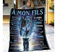 ZQYMM Couverture à Ma Fils, Plaid personnalisé Doux pour Offrir à sa Fils de la Part de Mère, Cadeaux d'anniversaire, De Noël Et du Nouvel an pour Fils 130 * 150CM
