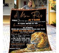 ZQYMM Couverture à Ma Fils, Plaid personnalisé Doux pour Offrir à sa Fils de la Part de Père, Cadeaux d'anniversaire, De Noël Et du Nouvel an pour Fils