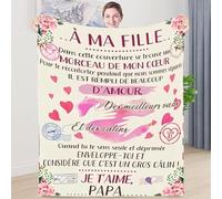 ZQYMM Couverture Plaid Couverture à Ma Fille pour Enfant - Couverture en Polaire Douce Cadeau de Anniversaire Noël - Couverture à Ma Fille, Couverture personnalisée pour Filles