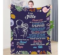 ZQYMM Couverture Plaid personnalisé Doux pour Offrir à sa Fille de la Part de Papa, Couverture Cadeau à Ma Fille, Cadeaux d'anniversaire, De Noël Et du Nouvel pour Fille de Papa, Cadeau 18 Ans Fille