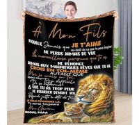 ZQYMM Couverture Polaire Couverture en Flanelle Personnalisée, Couverture À Ma Fils, Couverture de Couette en Peluche Douce et Confortable, Cadeau pour Fils de Papa