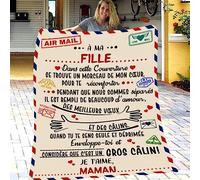 ZQYMM Plaid personnalisé Doux pour Offrir à sa Fille de la Part de Maman, Couverture Cadeau à Ma Fille, Cadeaux d'anniversaire, De Noël Et du Nouvel pour Fille de Maman, Cadeau 18 Ans Fille