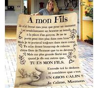 ZQYMM Plaid personnalisé Doux pour Offrir à sa Fils de la Part de Maman, Couverture Cadeau à Ma Fils, Cadeaux d'anniversaire, De Noël Et du Nouvel pour Fils de Maman, Cadeau 18 Ans Fils