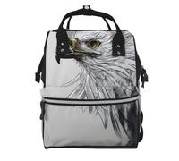 ZQYTGFDC Blooming Orchids Sac à dos à langer multifonction - Sac à langer de grande capacité avec mamans et papas, voyage et utilisation quotidienne, Esquisse un aigle, taille unique