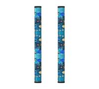 ZQYTGFDC Blue Underwater World of Fish Lot de 2 housses de poignée de porte de réfrigérateur pour garder les appareils propres pour réfrigérateur, micro-ondes, cuisinière, salle de bain
