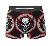 ZQYTGFDC Boxer pour homme Motif fantôme maléfique Rouge et noir Sous-vêtements respirants avec imprimés amusants, Noir , XL