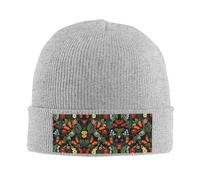 ZQYTGFDC Butterfly Garden Casquettes d'hiver chaudes unisexes douces, respirantes et confortables en tricot extensible, gris, Taille unique