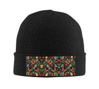 ZQYTGFDC Butterfly Garden Casquettes d'hiver chaudes unisexes douces, respirantes et confortables en tricot extensible, Noir , Taille unique