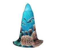 ZQYTGFDC Cape à capuche avec baleines des mers profondes pour adolescents/déguisement d'Halloween