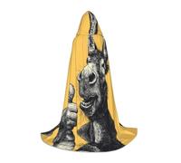 ZQYTGFDC Cape à capuche avec tête d'âne riante L pour adolescents/déguisement d'Halloween