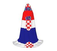 ZQYTGFDC Cape à capuche drapeau de la République de Croatie M pour adolescentsCape avec pour Halloween Cosplay Costumes