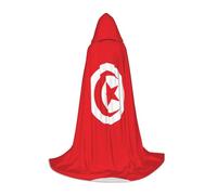 ZQYTGFDC Cape à capuche drapeau tunisien S pour adolescents/déguisement d'Halloween