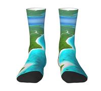 ZQYTGFDC Chaussettes pour adultes « An island in the Ocean » - Grandes tailles - Pour homme et femme - Douces et confortables - Pour la salle de sport et le quotidien, 2 Noir-2, One Size