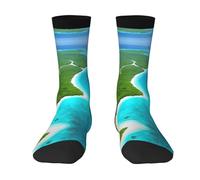 ZQYTGFDC Chaussettes pour adultes « An island in the Ocean » - Grandes tailles - Pour homme et femme - Douces et confortables - Pour la salle de sport et le quotidien, 3 noir, One Size