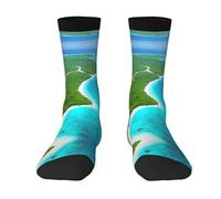 ZQYTGFDC Chaussettes pour adultes « An island in the Ocean » - Grandes tailles - Pour homme et femme - Douces et confortables - Pour la salle de sport et le quotidien, 2 Noir-1, One Size