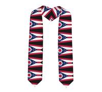 ZQYTGFDC Drapeau de l'État de l'Ohio aplati - Étole de remise de diplôme - Satin doux - Antidérapant - Pour robe de chambre - Excellente fille ou amie, coin pointu, Taille unique