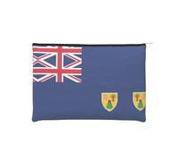 ZQYTGFDC Drapeau de l'Ukraine - Fermeture éclair - 22 x 16,5 cm - Petit organisateur de toilette pour la Saint-Valentin, une amie, une petite amie, Drapeau des îles Turques et Caïques, One Size