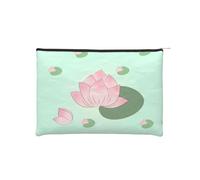 ZQYTGFDC Fleurs de lotus qui attendent de fleurir - Fermeture éclair - 22,9 x 16,5 cm - Petit organisateur de toilette pour la Saint-Valentin, une amie ou une petite amie, Fleurs de lotus en attente